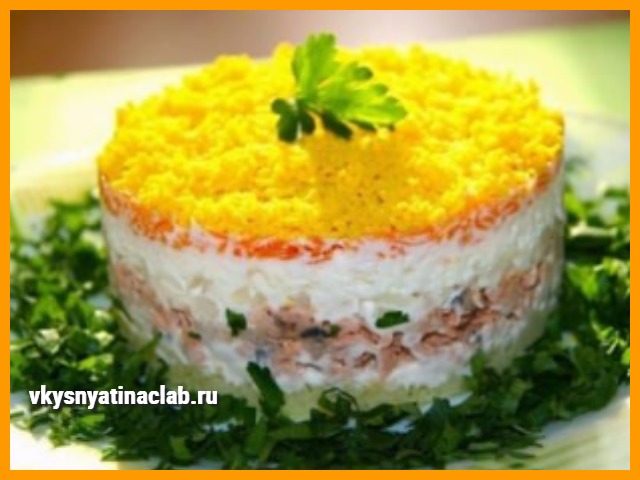 Салат "Мимоза" с Рыбными Консервами