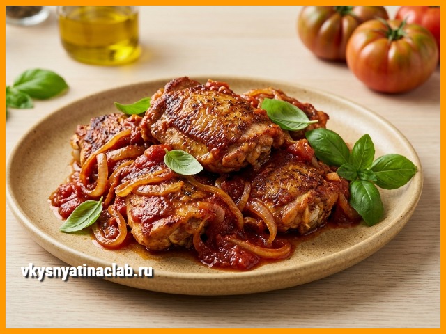 Курица с соусом песто - с томатами по-итальянски